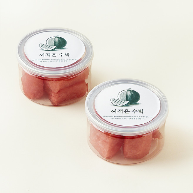 컷팅 씨적은 수박, 2개, 200g