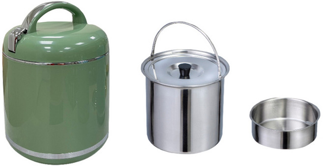 GOLDEN FIRE 火牌 台灣製造 不鏽鋼 燜燒鍋 草綠色, 14.5cm, 1個