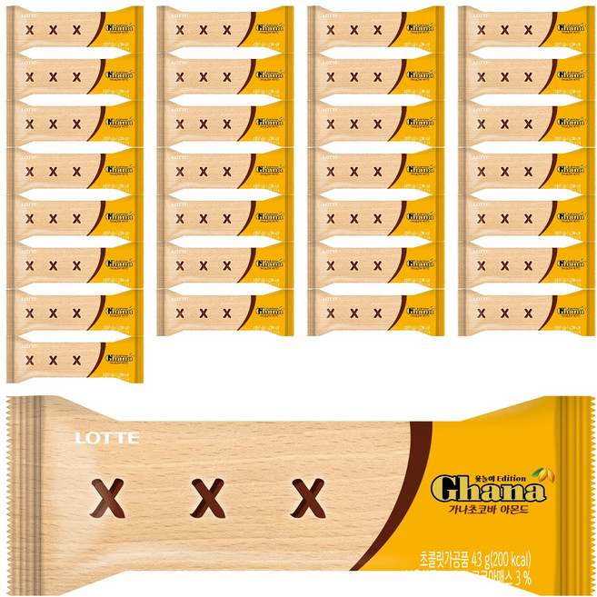 롯데 가나초코바 아몬드, 43g, 50개