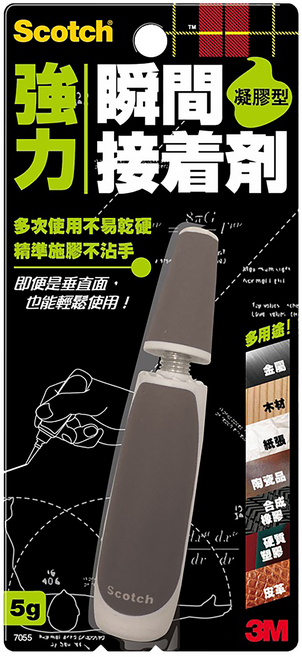 3M Scotch 強力瞬間接著劑 凝膠型 精準對膠不沾手 垂直面黏貼 多次使用不易乾硬, 1個