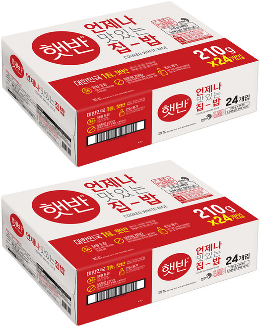 햇반 백미밥, 210g, 48개