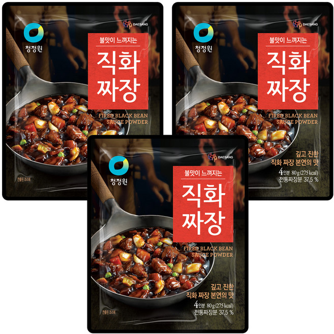 청정원 직화짜장 분말, 80g, 3개