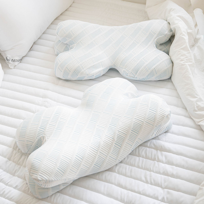 아토앤알로 커브셀 메모리폼 경추베개 여름용, 블루, 1개