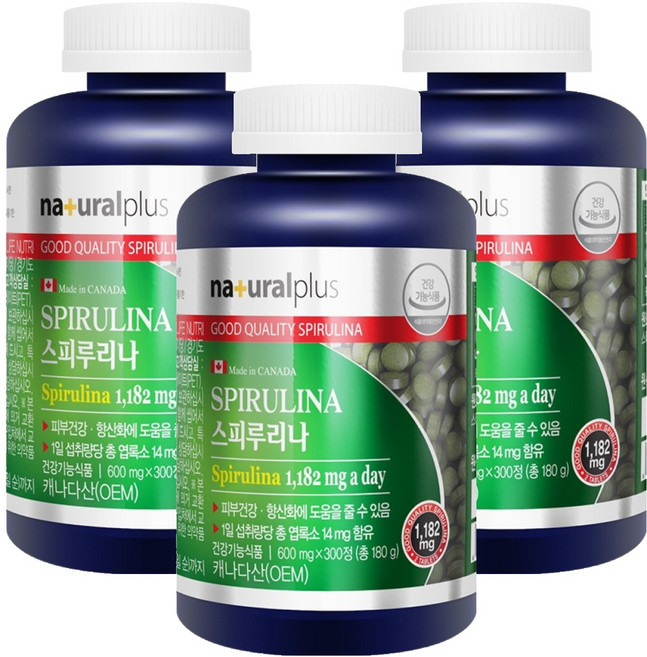 내츄럴플러스 스피루리나, 300정, 3개