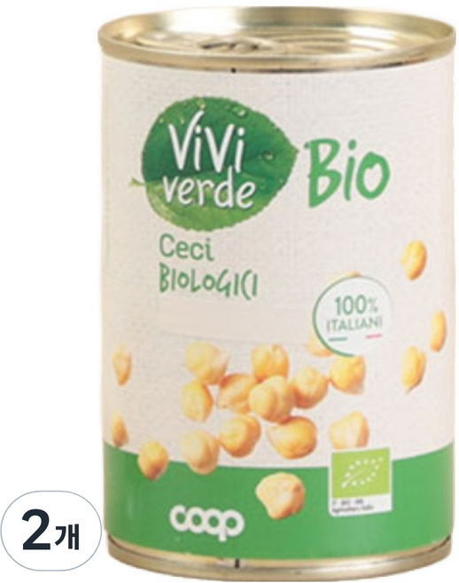 비비베르데 유기농 병아리콩 통조림, 400g, 2개