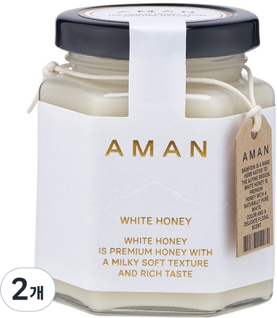 AMAN 키르기스스탄 화이트 허니, 250g, 2개