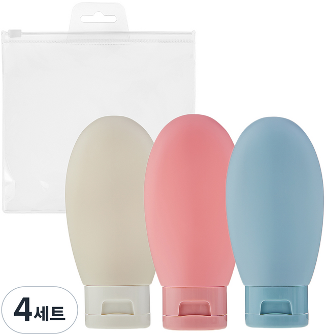 코멧 여행 휴대용 용기 60ml 3종 세트, 혼합색상, 4세트