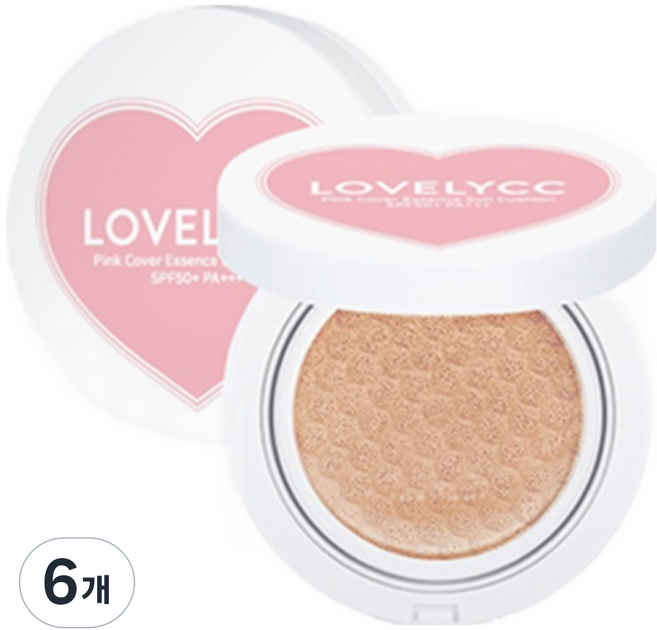 러블리씨씨 핑크 커버 에센스 선쿠션 SPF50+ PA+++ C13, 15g, 6개