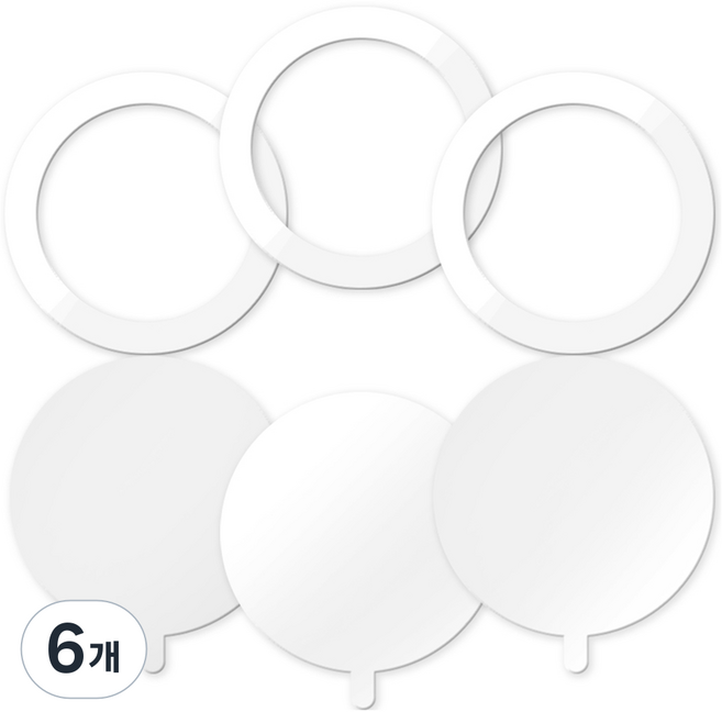 구스페리 맥세이프 호환 플레이트 자석 스티커, 화이트, 6개