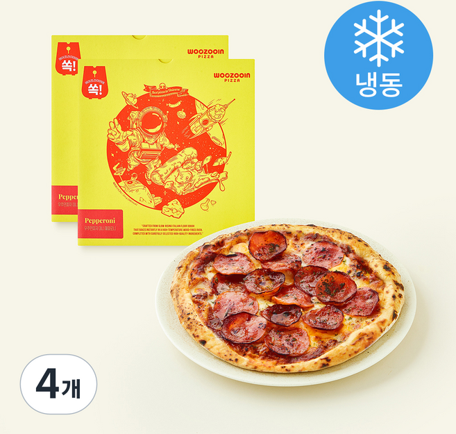 우주인피자 미니 페퍼로니 피자 (냉동), 214g, 4개, 1개입