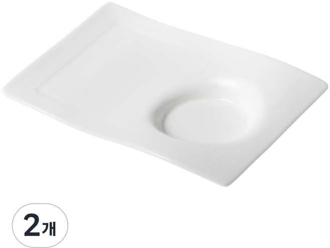 빌레로이앤보흐 뉴웨이브 까페파티접시20*14cm, 화이트, 2개