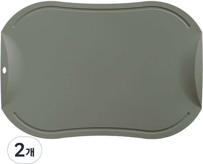 도블레 국산 특허받은 칼집나지 않는 항균도마, 카키, 2개