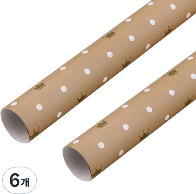 알로데 브라운 패턴 포장지 50 x 70 cm, NO.04 크라운, 6개