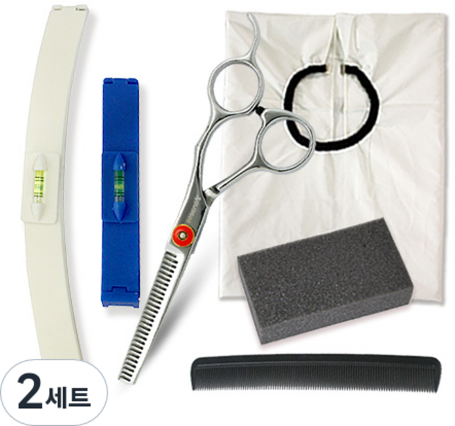 박준뷰티랩 디자이너스 장가위 틴닝 6종 세트, 실버, 2세트