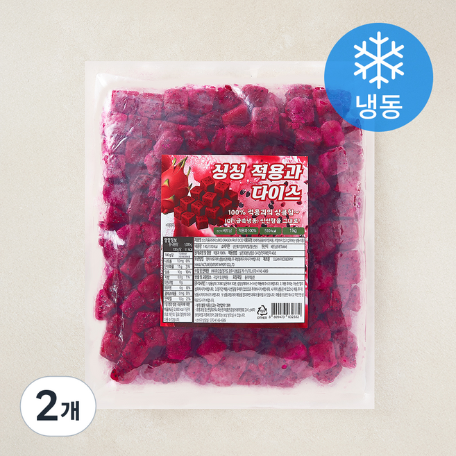 지엔씨푸드 싱싱 적용과 다이스 (냉동), 2개, 1kg