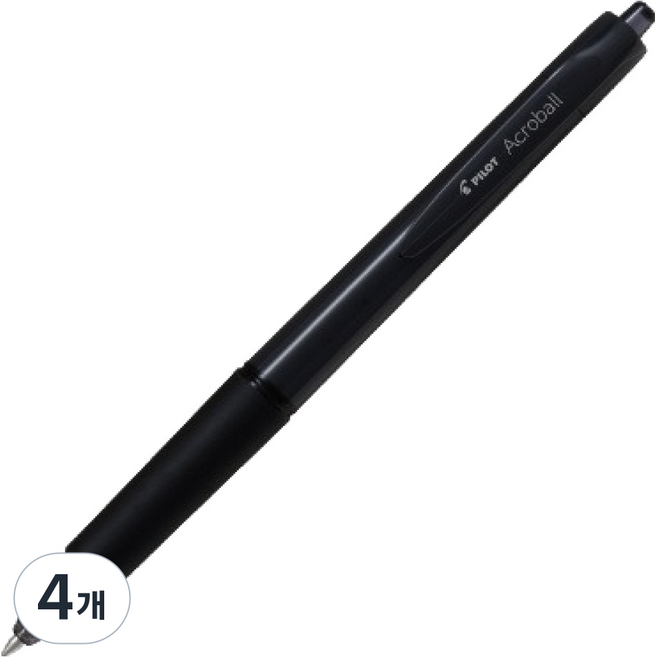 파이롯트 new 아크로볼 유성볼펜 0.7mm, 블랙, 4개