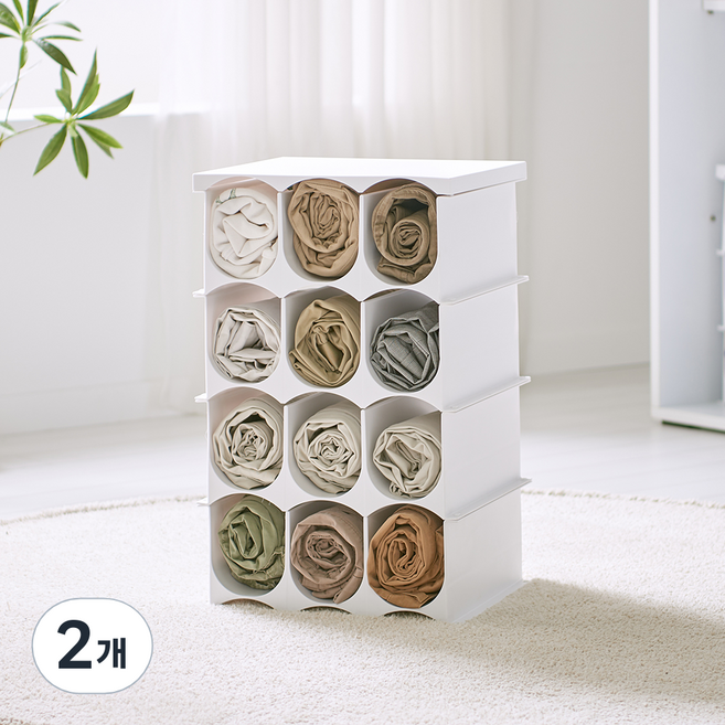 위즈홈 온마로 옷정리함, 화이트, 2개