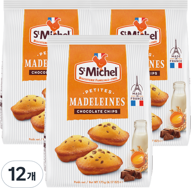 St Michel 巧克力豆瑪德蓮麵包, 175g, 12個