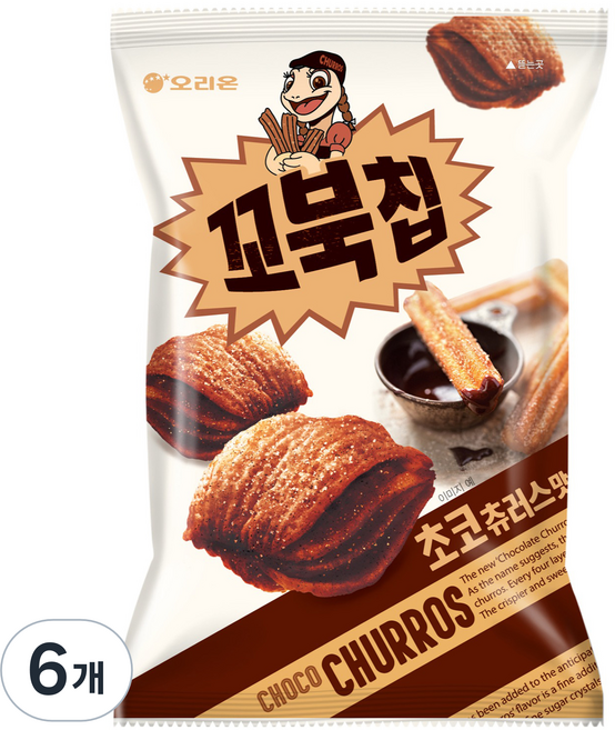 ORION 好麗友 烏龜玉米脆片 巧克力吉拿棒口味, 120g, 6包