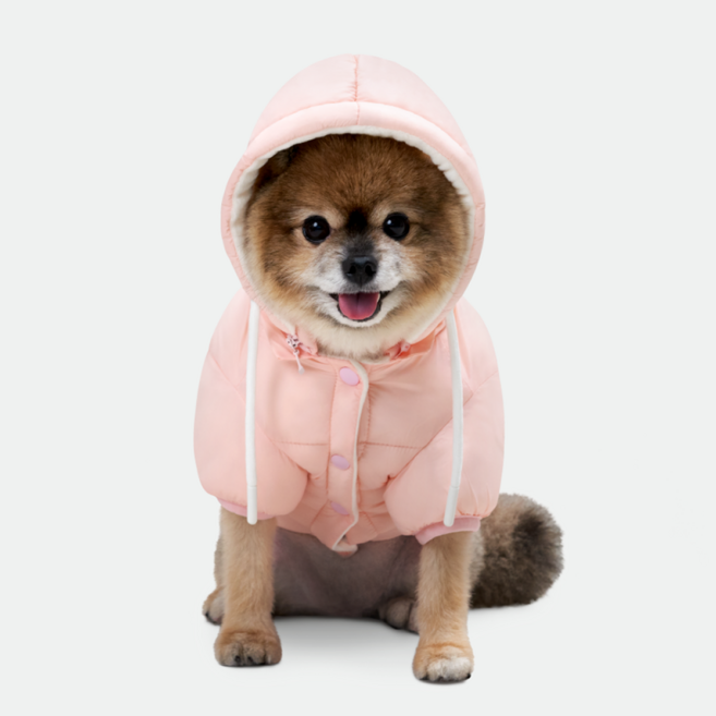 네오핏 강아지 패딩 겨울옷 양면 착용 소프트 구름 모자 넥워머, 소프트핑크, 1개