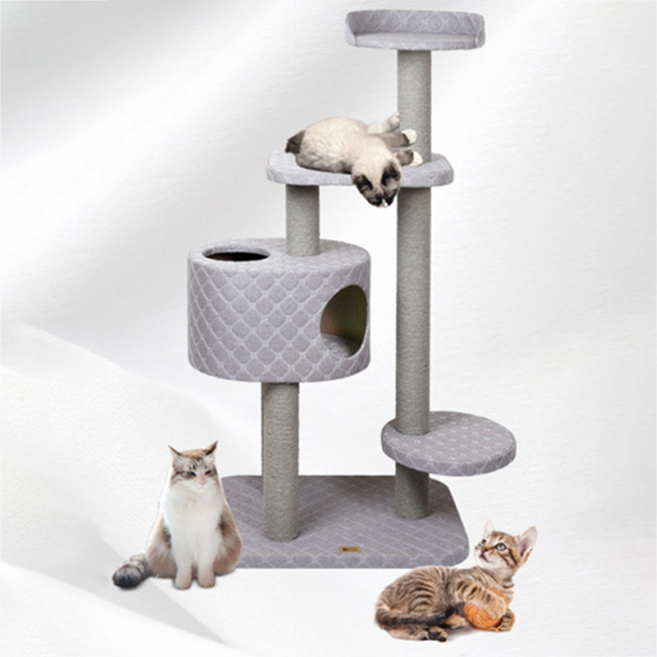 펫모닝 페브릭 체크 캣타워 PMC-AS318, 혼합색상, 1개