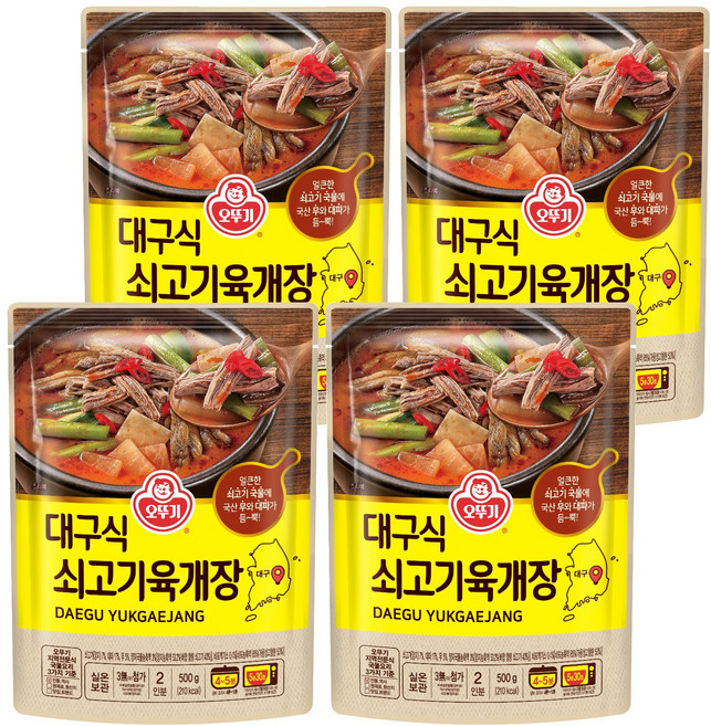 오뚜기 대구식 쇠고기육개장, 500g, 4개