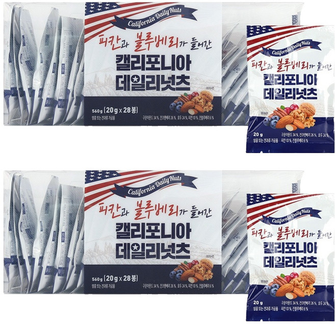 그린너트 캘리포니아 데일리 넛츠, 560g, 2개