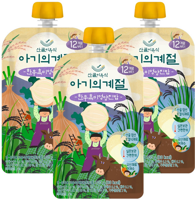 Ecomom Meal 韓牛黑米營養稠飯, 100g, 3個