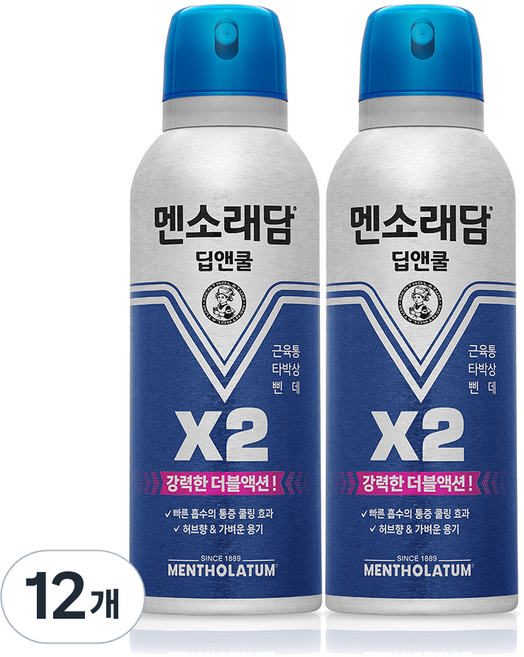 멘소래담 딥앤쿨 에어로솔 스프레이파스 150ml, 1개입, 12개