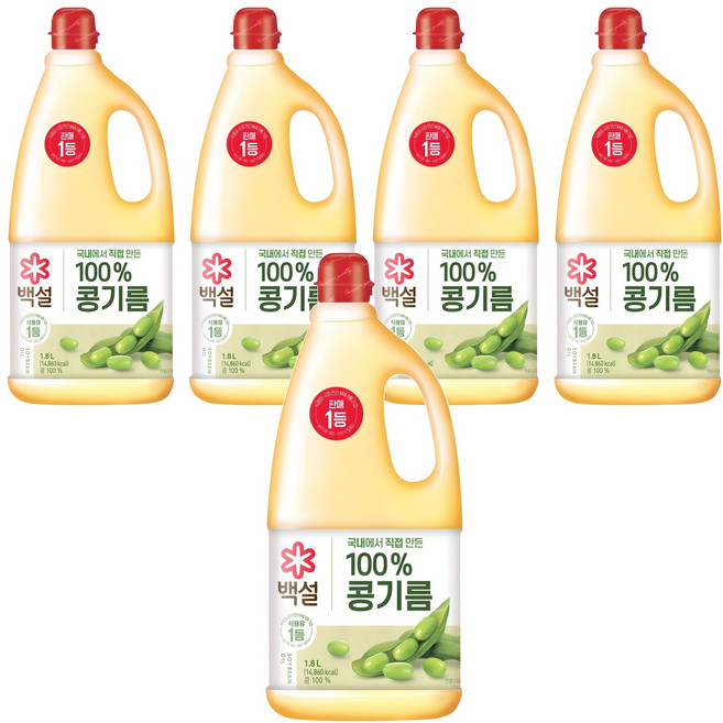 백설 콩기름, 1.8L, 5개