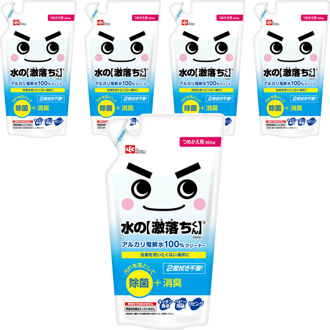 LEC 激落君 鹼性電解水去污噴劑補充包, 360ml, 5包