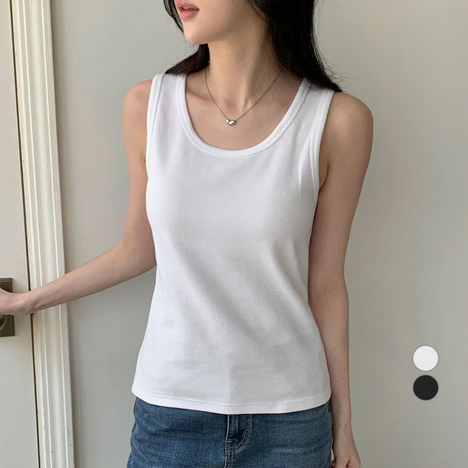 아피나르 여성용 와플 U넥 민소매 탑 티셔츠