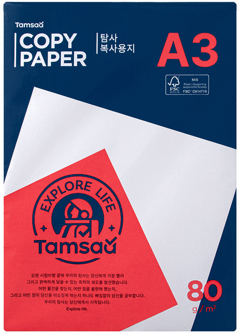 탐사 복사용지 80g, 250매, A3