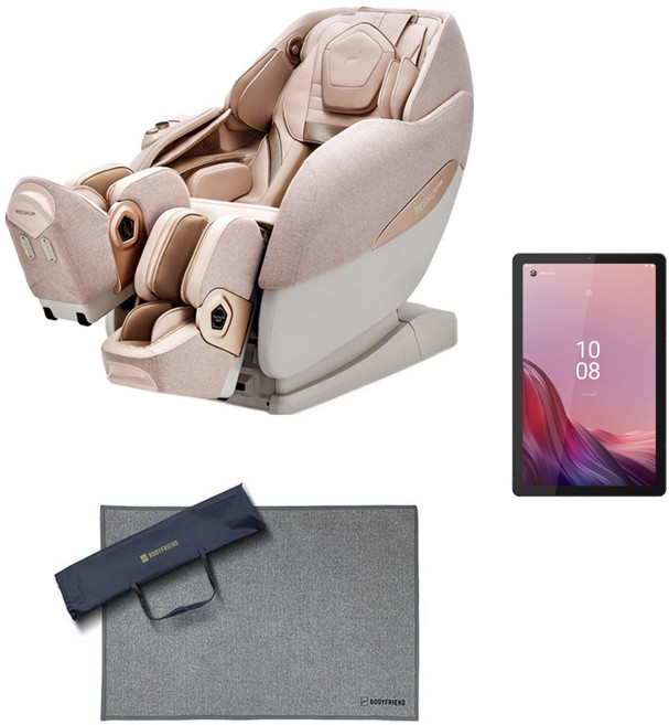 바디프랜드 레그넘로봇 안마의자 + 태블릿 + 러그 세트 방문설치, 안마의자(코랄베이지) + 태블릿(다크그레이) + 러그(랜덤발송), BFK-5010(안마의자), muPAD K10 PLUS(태블릿)