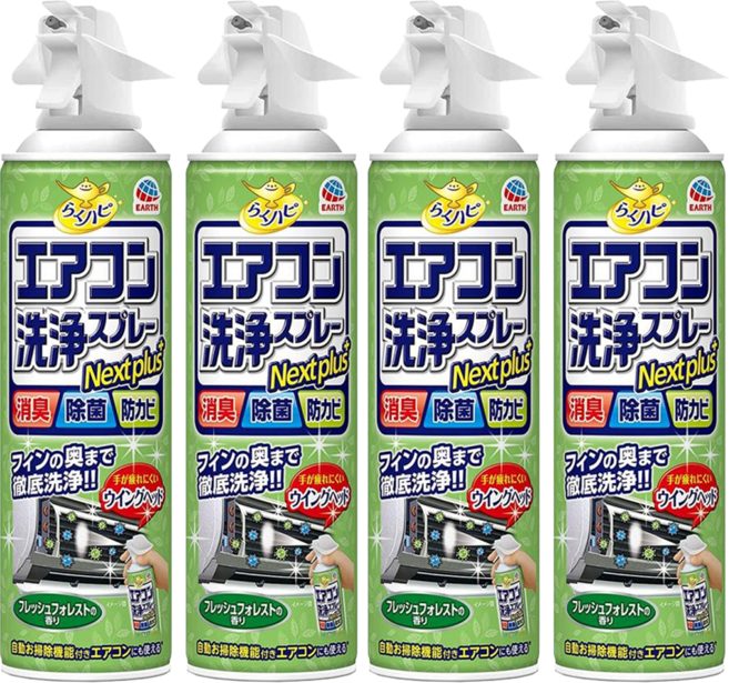Rakuhapi 冷氣清潔劑 綠色森林香, 420ml, 4瓶