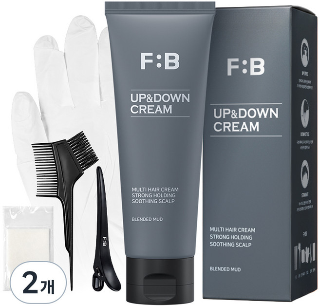 포뷰트 남성용 머드 업 앤 다운 크림 모든모발, 2개, 100ml
