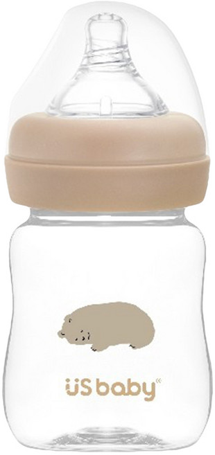 US baby 優生 真母感TRITAN奶瓶 高透光度 耐衝擊 耐高溫 美國進口安全材質, 棕熊 米色, 160ml, 1個