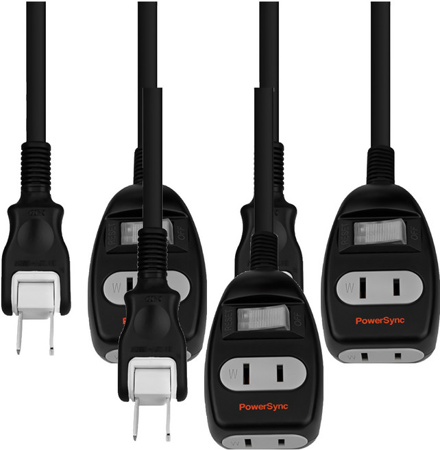 PowerSync 群加 1開2插延長線 2孔 T212W020, 黑色, 3條, 2m