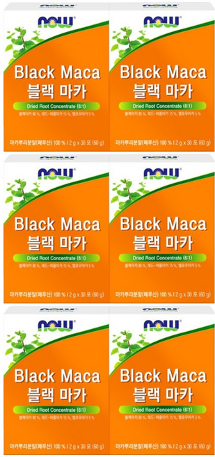나우푸드 블랙마카, 60g, 6개