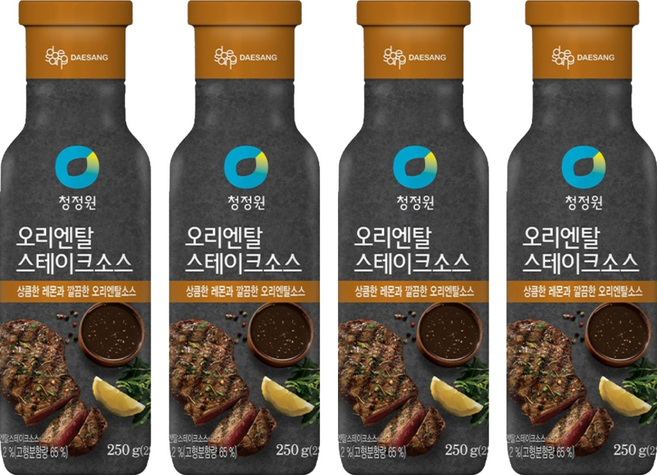 청정원 오리엔탈 스테이크소스, 250g, 4개