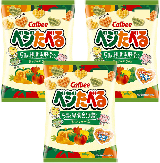 Calbee 卡樂比 Vegetaberu 心型野菜餅, 50g, 3包