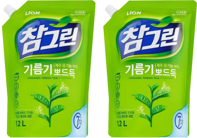 Chamgreen 濟州綠茶洗碗精補充包 綠茶香, 1.2L, 2包