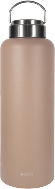 WOKY 沃廚 台灣公司貨 提手輕芯鈦瓷易潔層保溫瓶, 淵谷咖, 1.2L, 1個