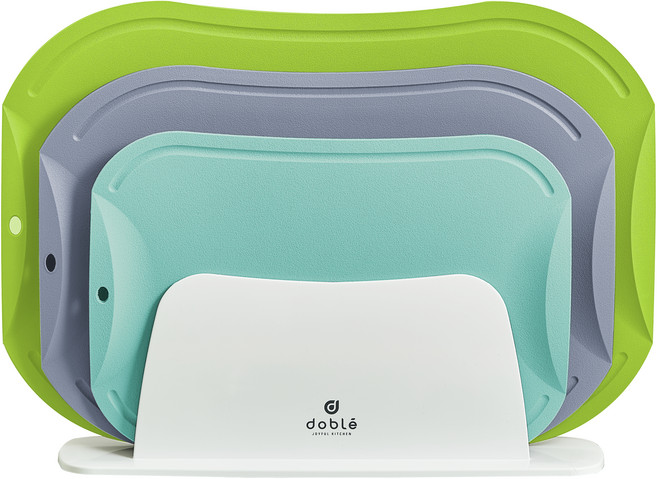 도블레 칼집나지 않는 도마, 1세트, 도마 소 민트 + 중 블루그레이 + 대 연두 + 거치대