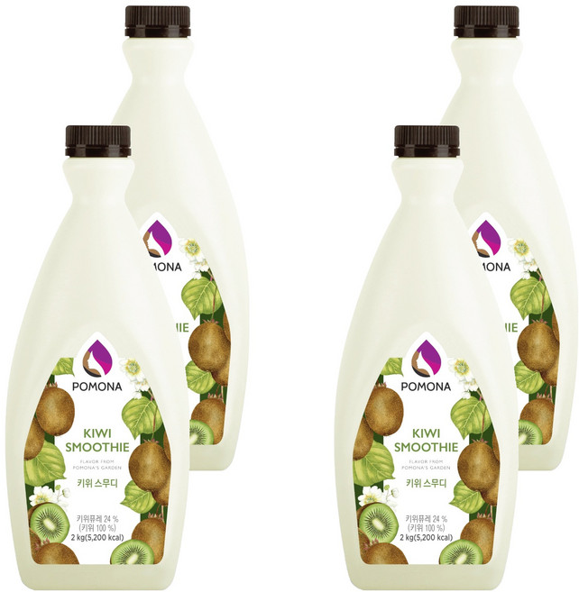 포모나 스무디 시럽 키위, 2kg, 4개