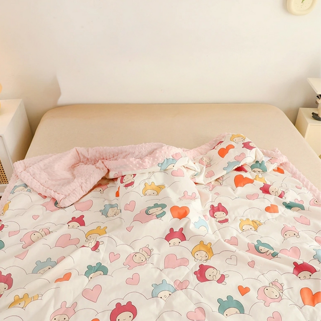 Annette 純棉冰荳荳兒童涼被 極凍冰冰被, 愛心寶寶