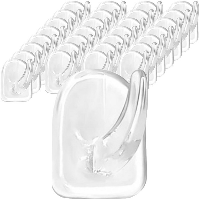 TheLiving 초강력 일체형 후크 걸이, 투명, 40개