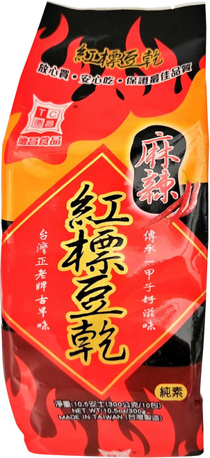 德昌 麻辣紅標豆乾 10包, 300g, 1袋