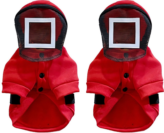 SassyDog 單層刷毛寵物服飾, 紅色, 2件