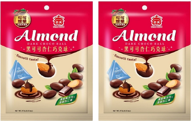 義美 杏仁巧克球 黑可可, 117g, 2包